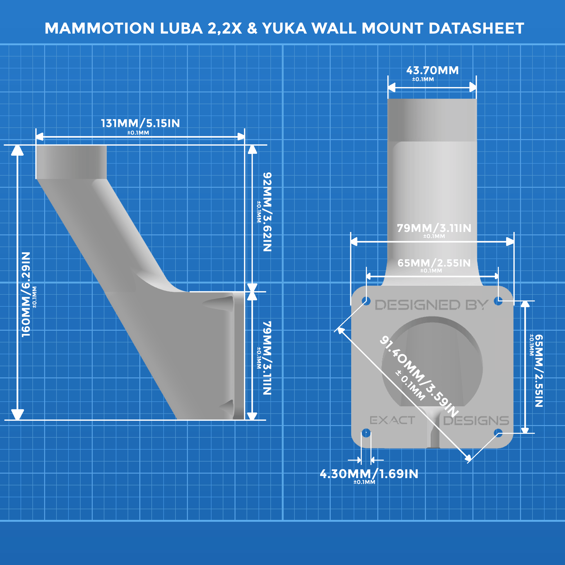 Wandhalterung für Mammotion Luba 2 & Yuka RTK - Antenne - Exact Designs